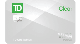 TD Clear Visa Platinum Credit Card with $1,000 Credit Limit